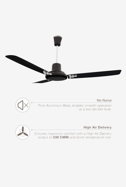 Buy Luminous Rio Novo 1200 Mm 3 Blades Ceiling Fan Preto Black