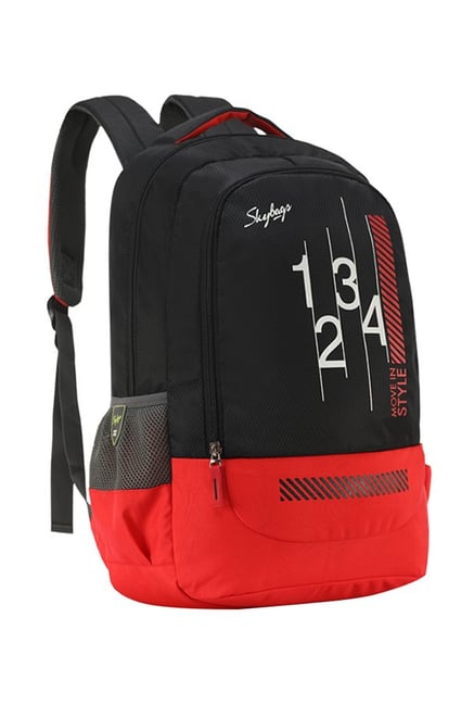 skybags red and black backpack