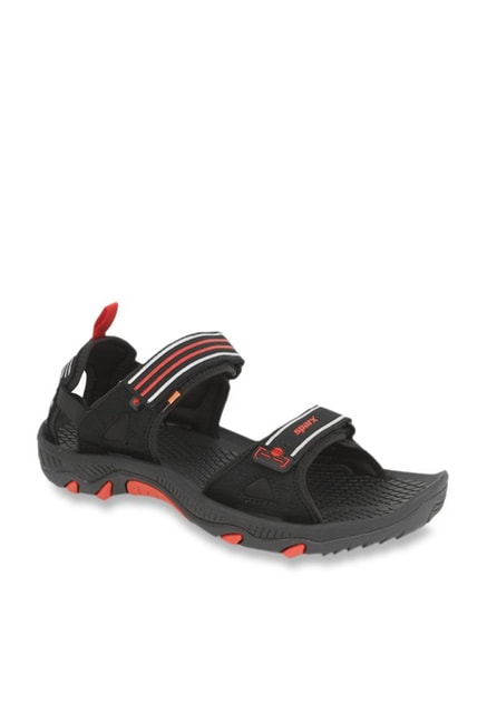 sparx black sandals