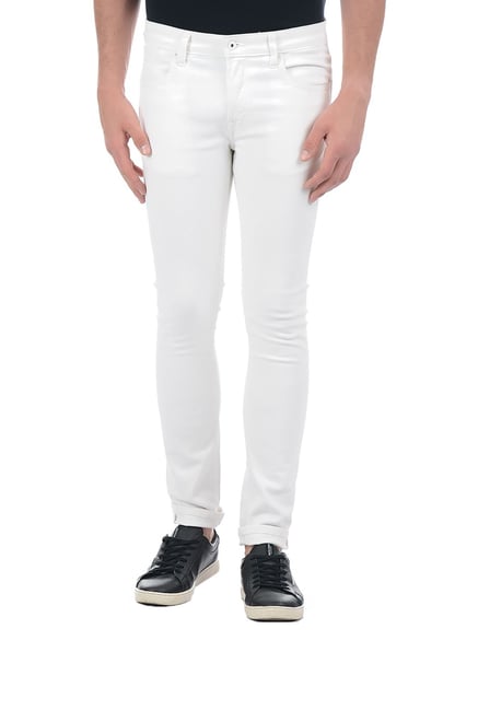 Pepe Jeans White Super Skinny Fit Low Rise Jeans