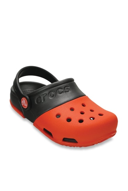 black and orange crocs