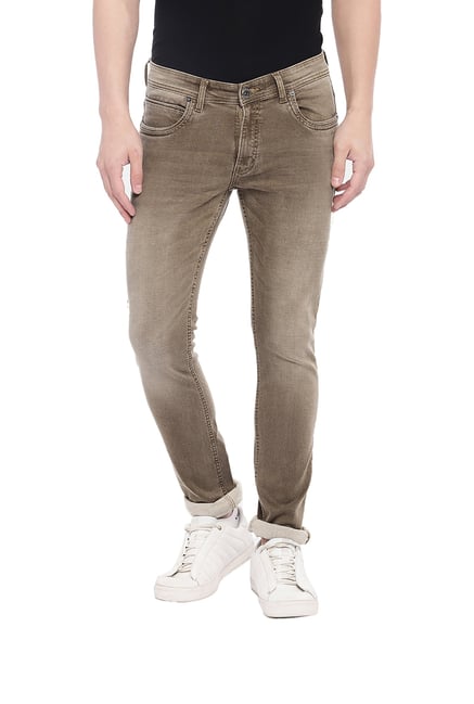 Buy Globus Khaki Slim Fit Low Rise Jeans for Men's Online Tata CLiQ