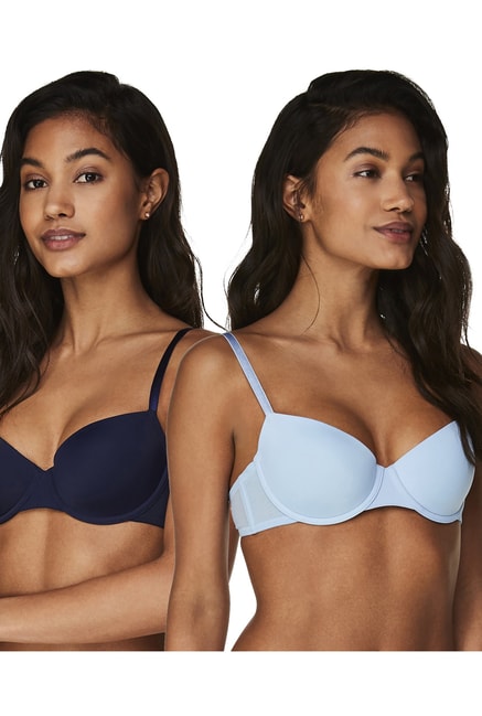 Hunkemoller Peacot Under Wired Padded Demi Cup Bra (Pack Of 2)