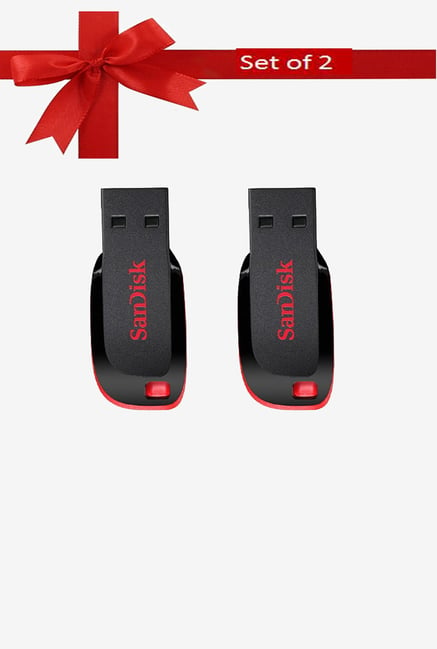 SanDisk Cruzer Blade CZ50 128 GB USB Flash Drive Black (Pack of 2)