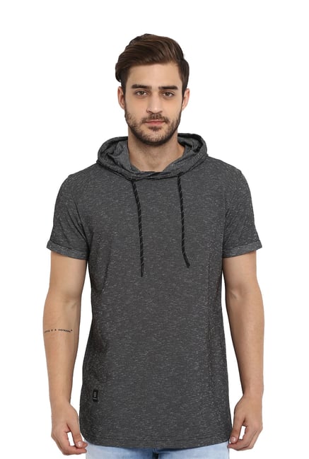 mufti white slim fit hooded shirt