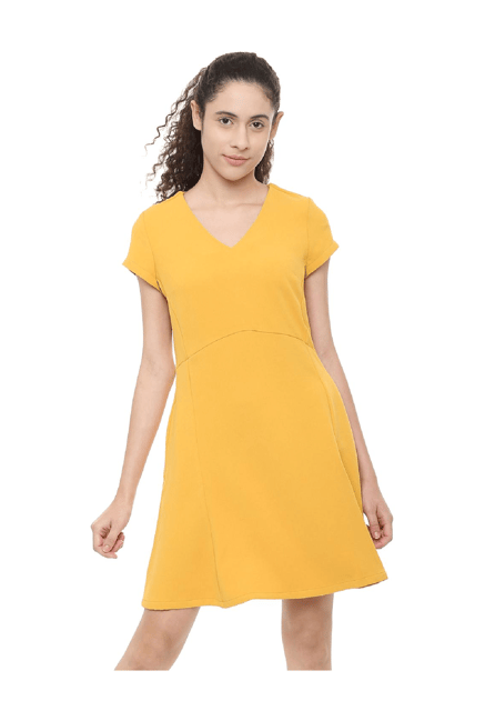 Solly by Allen Solly Yellow Mini Dress