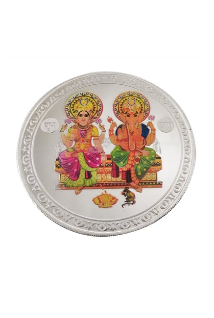 Taraash 999 Silver Lakshmi Ganesha Coin