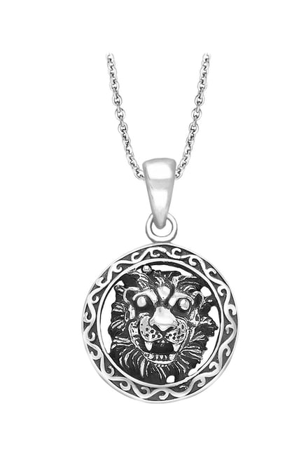 Buy Taraash Lion Head Sterling Silver Pendant Online At Best