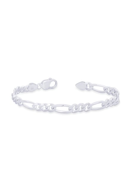 Taraash 92.5 Sterling Silver Figaro Chain Bracelet-picture-33