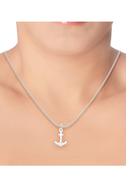 Jewelili Diamond Pendant Necklace in Sterling Silver Jewelry