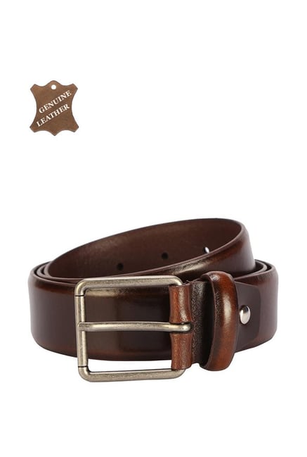 Buy Allen Solly Dark Brown Leather 