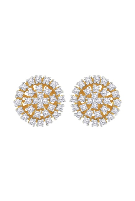 Malabar Gold and Diamonds 18k Yellow Gold Diamond Mine Stud Earrings for  Women