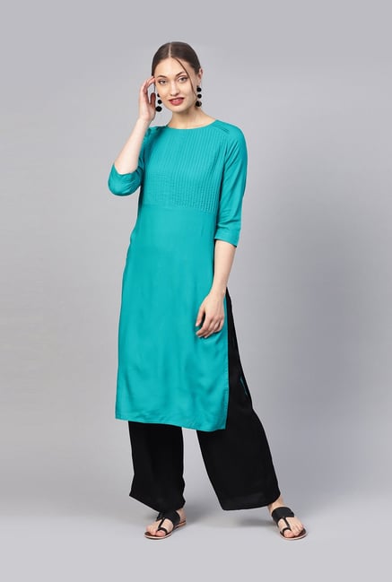 Peacock Blue Kurti for Women at Best Prices from SHREE
