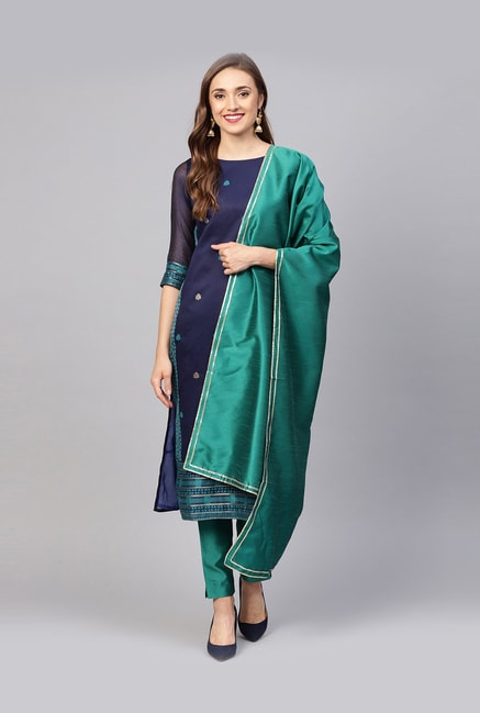 Jaipur Kurti Cotton Ethnic Printed Green Lounge Wear Has Gathered Top –  jaipurkurtius