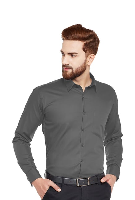 Hancock Grey Slim Fit Shirt-image-49