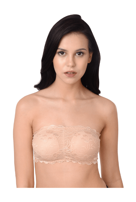 Buy Women's Non-Padded, Non-Wired Seamless Tube Bra (Free Size) (C, Beige)  at