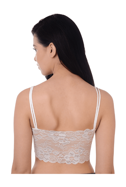 Buy Da Intimo Lacy Crop Top Bralette - White Online