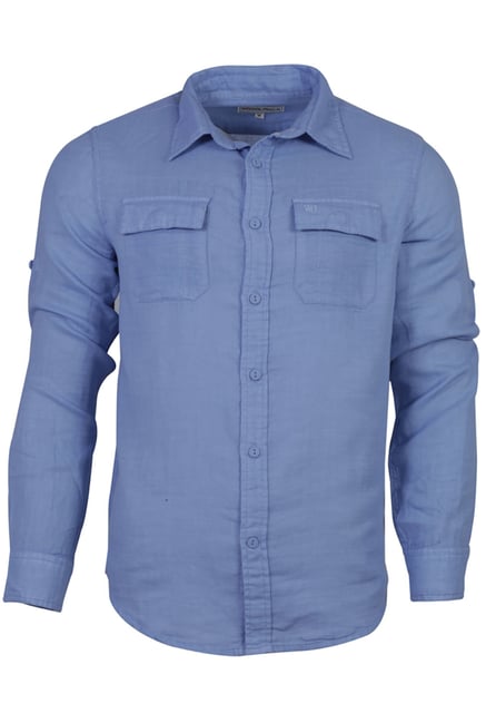Woodland Blue Full Sleeves Cotton Shirt 