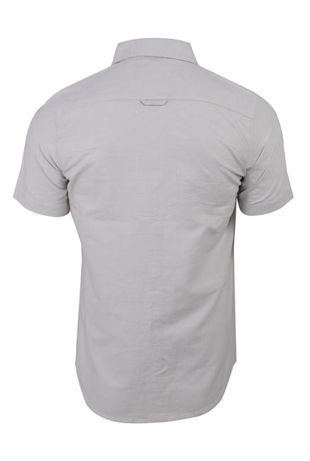 Buy Woodland Light Grey Cotton Shirt for Men Online @ Tata CLiQ