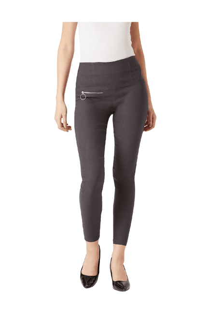 Buy Miss Chase Dark Grey Slim Fit Jeggings for Women Online Tata