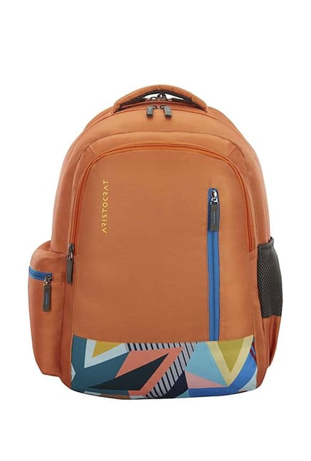 Buy Aristocrat Zest Orange Polyester Backpack Online At Best