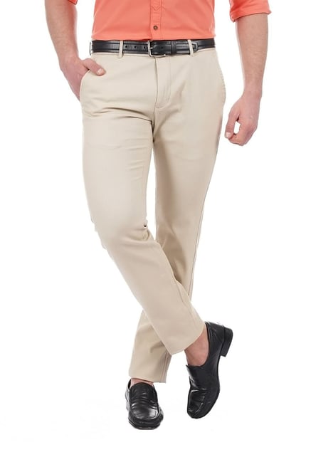 Buy Indian Terrain Men Beige Textured Slim fit Regular trousers Online at  Low Prices in India - Paytmmall.com