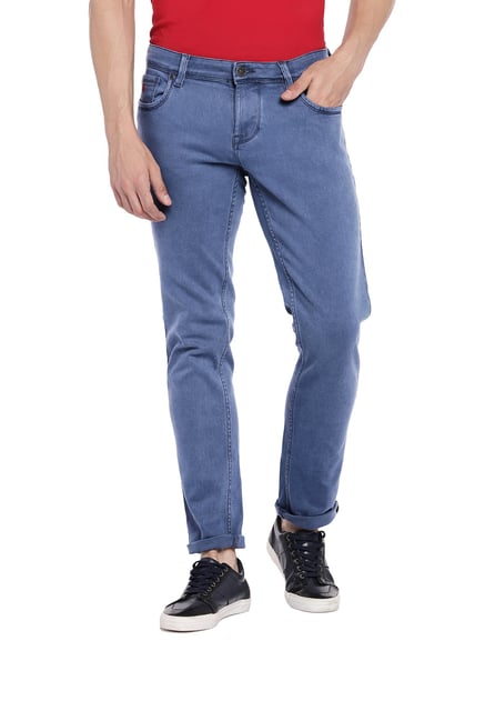 Buy Integriti Blue Skinny Fit Lightly Washed Jeans for Men's