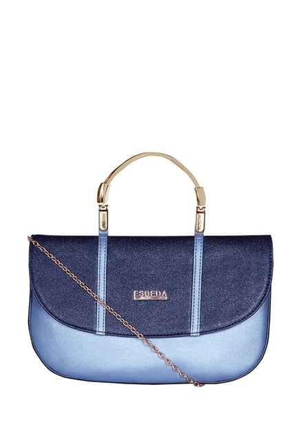 Esbeda Blue Solid Handbag