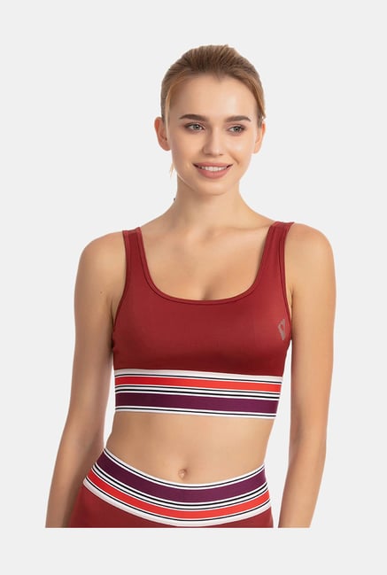 Zelocity by Zivame Red Non Wired Padded Sports Bra