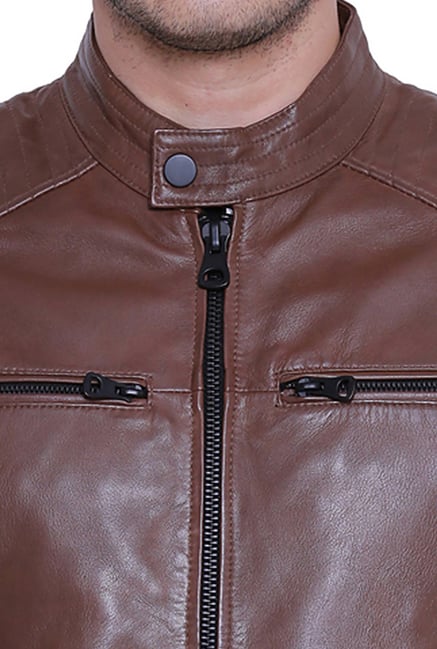最終値下げ　epine leather jacket ブラウン épine leather jacket （ damage brown ）