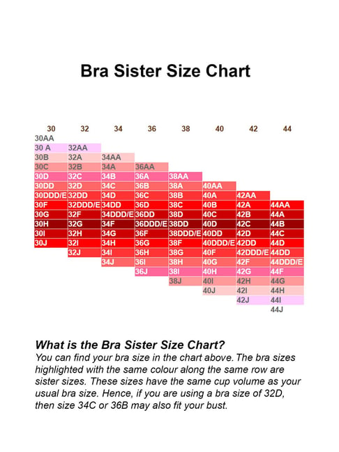 Sports Bra Size Chart Jockey