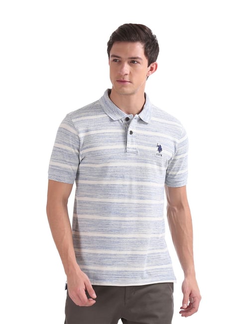 U S Polo Assn U.S. Polo Assn. Blue Half Sleeves T-Shirt