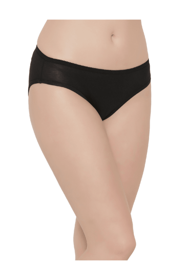 Buy Clovia Cotton Non-Padded Non-Wired Full Cup Bra & Mid Waist Hipster  Panty - Black online