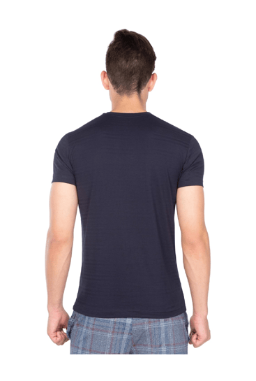 Jockey Navy Striped Regular Fit Cotton 
