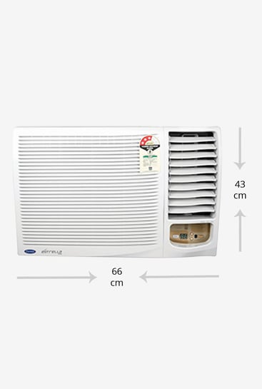 carrier 1 ton window ac size in inches