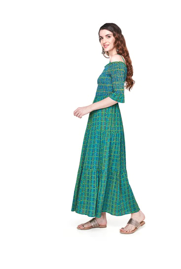 global desi green maxi dress