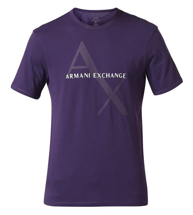 purple armani exchange t shirt