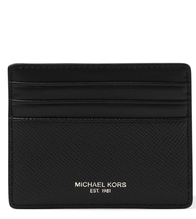 Michael Kors Men's Harrison Tall Card Case Saffiano Leather Wallet Greyhound