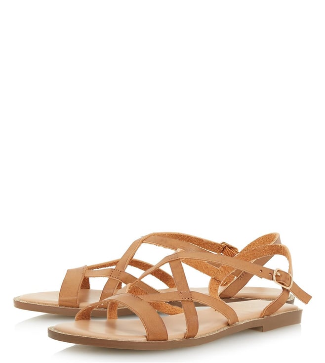 dune flat tan sandals