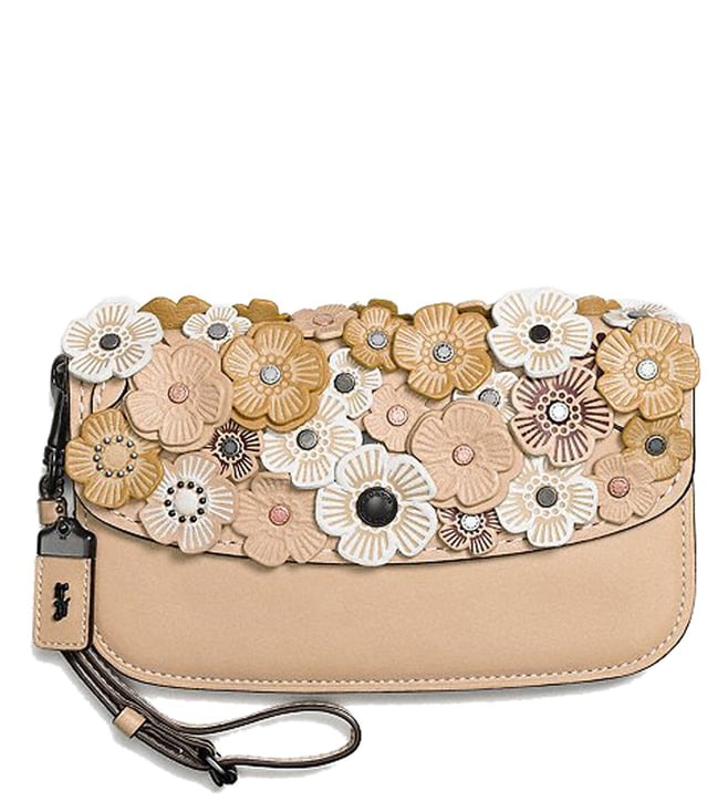 coach tea rose clutch