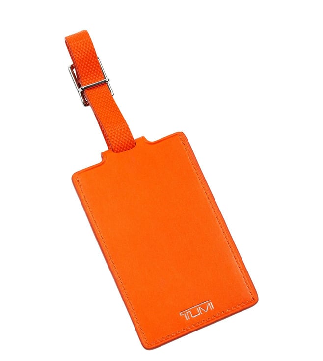 orange luggage tag