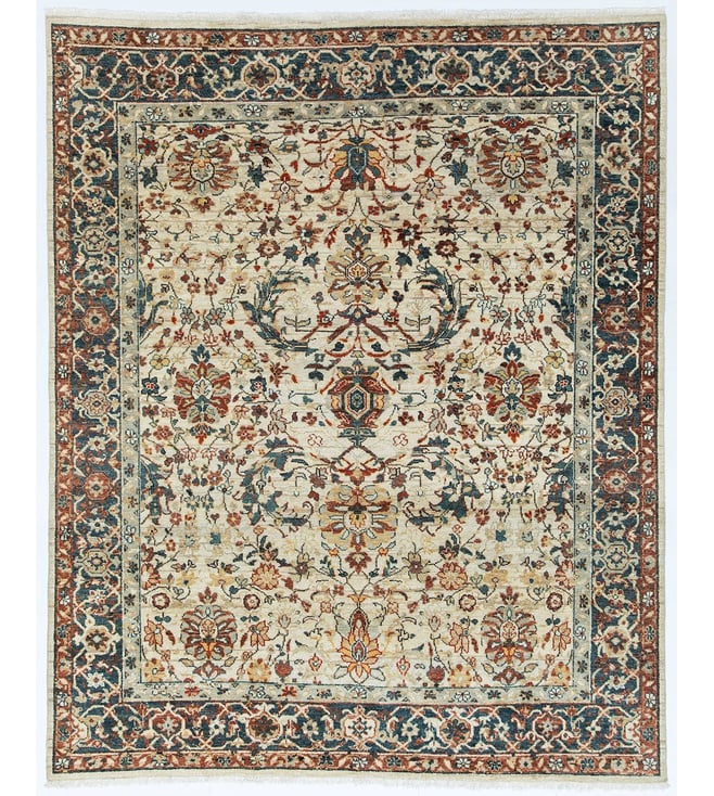 Obeetee Beige Blue 244 X 305 Cm Rectangle Rug For Home