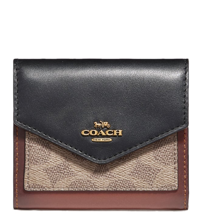 coach small wallet in colorblock signature canvas