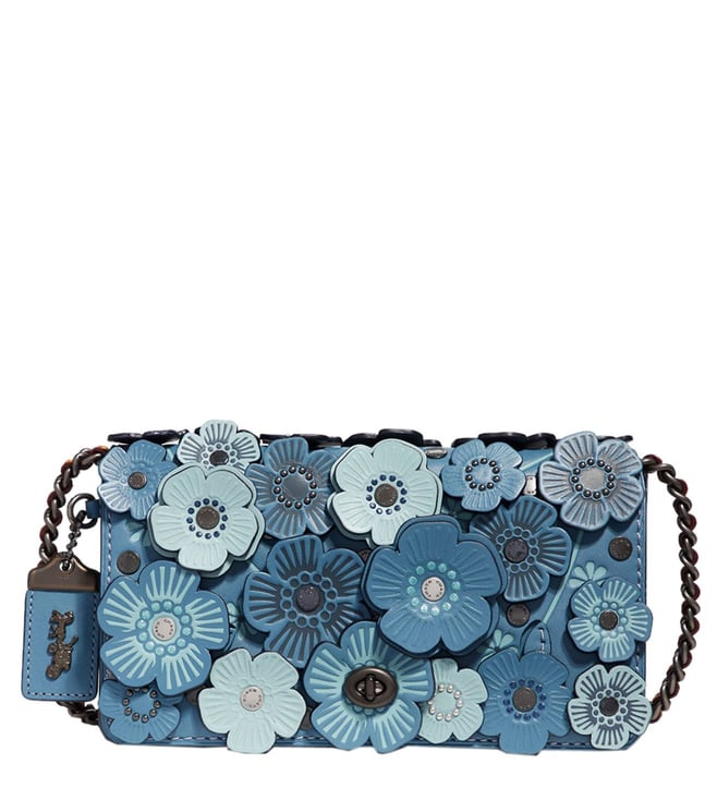 coach blue flower bag