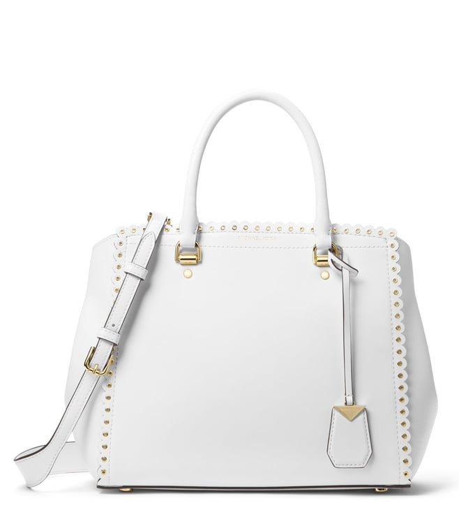 Buy MICHAEL Michael Kors Optic White Benning Large Satchel for