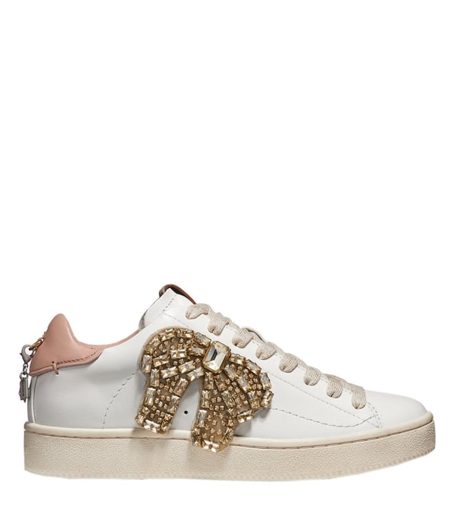 Buy Coach Pale Blush & White C101 Crystal Sneakers for Women Online @ Tata  CLiQ Luxury