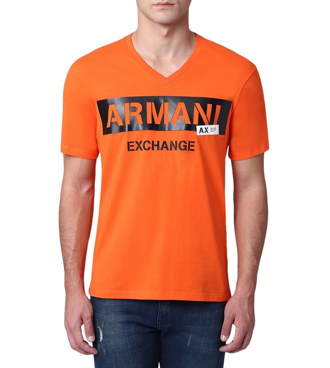 armani exchange orange shirt