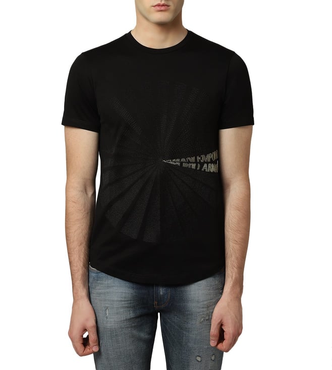 Buy Emporio Armani Nero Jersey T-Shirt for Men Online @ Tata CLiQ Luxury