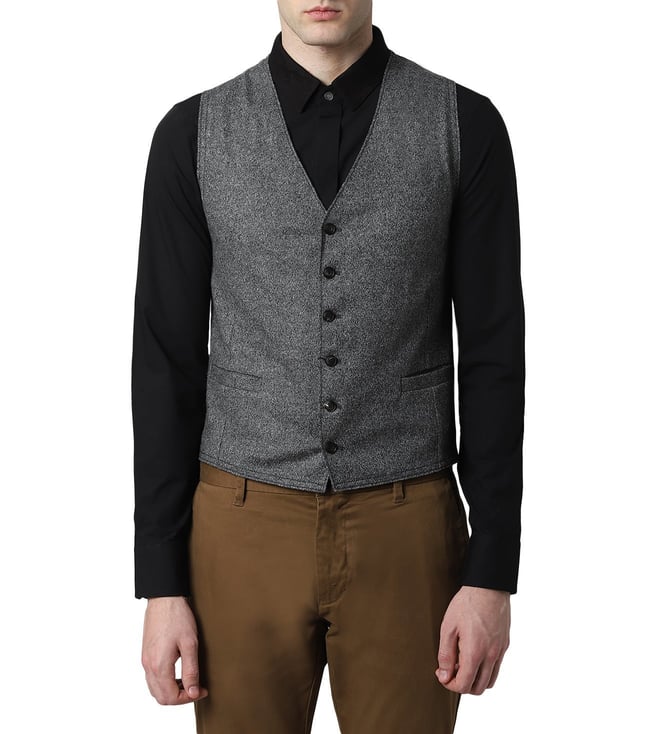 Buy Emporio Armani Grigio Classic Wool Vest Coat for Men Online @ Tata CLiQ  Luxury