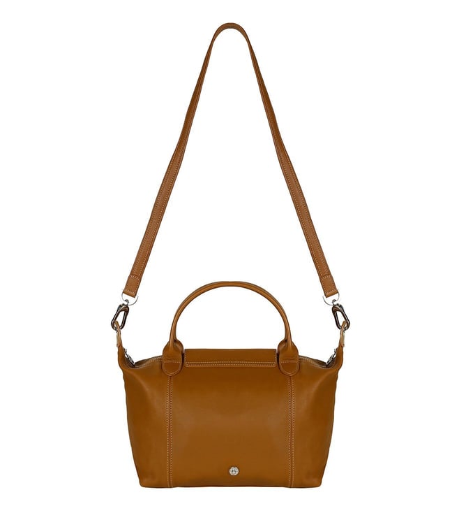 Buy Longchamp Greige Le Pliage Cuir Medium Cross Body Bag for Women Online  @ Tata CLiQ Luxury